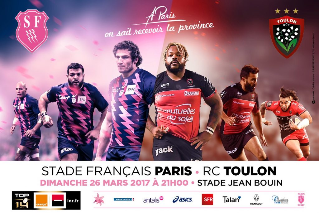Découvrez l’affiche du match entre le StadeFrançais et le Rugby Club