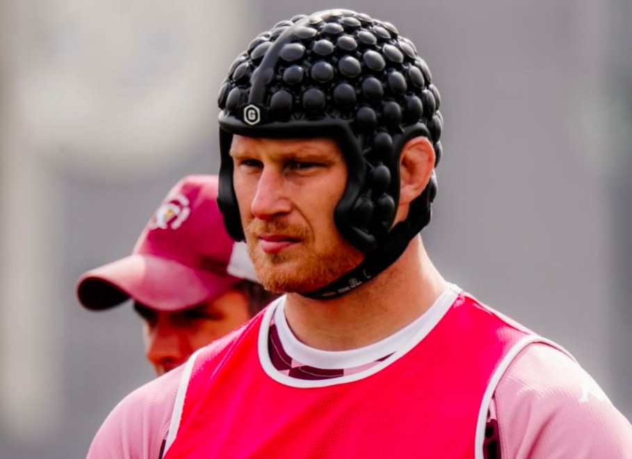 Jean-Luc Du Preez avec son casque